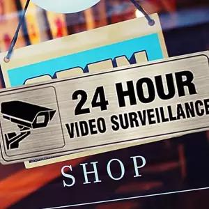 IKWFHKJT7 알루미늄 CCTV 녹화 28cmx8cm 눈에띄는 보안 태양열 건전지 도둑 실외 안내판 감시 가짜 카메라