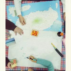 제주도 여행지도 + 핀스티커 - 우리나라 학교 관공서 전국 관광 국내