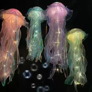 패션 해파리 램프 휴대용 꽃 방 분위기 장식 침실 밤 홈 인테리어