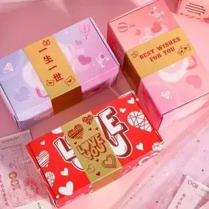 12개 세트 서프라이즈 폴딩 바운싱 엔벨로프 선물 상자 발렌타인데이 생일 파티용 레드 바운스 로맨틱