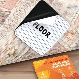 BAGAIL 러그 그 4개 하드우드 바닥 및 타일용 미끄럼 방지 코너 그립 반려동물 가족의 넘어짐 위험을