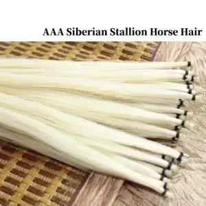 250g AAA 시베리아 스탈리온 천연 말털 바이올린/비올라/첼로/더블베이스 활털 말꼬리털 길이 80/90/103cm