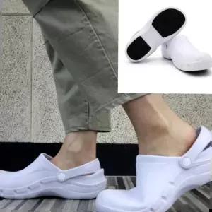 화이트 주방 논슬립 슬리퍼 샌들 조리화 방수화