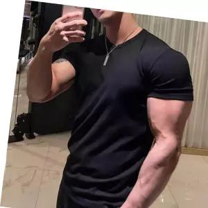 남자 몸좋아보이는옷 라운드넥 티셔츠 반팔 머슬핏