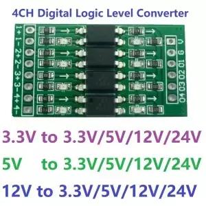4ch 3.3V 5V 12V 24V 디지털 로직 레벨 변환 모듈 Arduiuo NANO STM32 AVR 용 NPN 광학 절연 보드에
