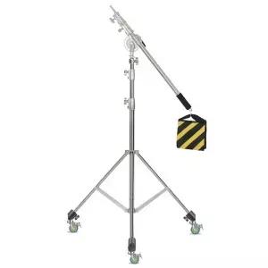 SH 2.8M 스테인레스 스틸 라이트 스탠드 헤비 듀티 로드 무게 10kg 사진 스튜디오 지원 삼각대 Led