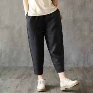여름 배기바지 밴딩팬츠 빅사이즈여성의류 여성 일자바지 면바지 슬랙스