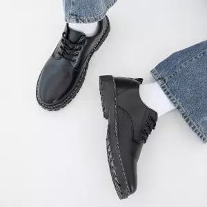 비에스큐티바이클래시 GO40 애쉬포드 스티치 4홀 더비 슈즈 - BLACK