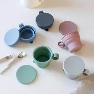 국산  뉴 파스텔 실리콘 자바라컵 접이식컵 - 5color