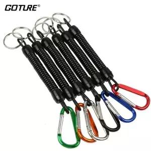 Goture 3pcs 낚시 끈 12cm/15cm/18cm 로프 펜치용 카라비너가 있는 개폐식 코일형 테더 립 그립 액세서리