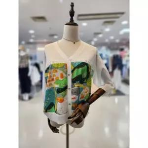 [멜로디가든]멜로디가든 세이브존08 추상화 가디건 M25M5C109 (36830793)