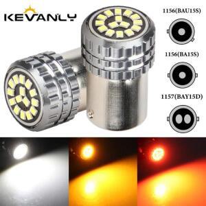 2pcs 1156 BA15S BAY15D LED 전구 2015 15SMD 신호등 브레이크 역방향 램프 주간 러닝 라이트 12V