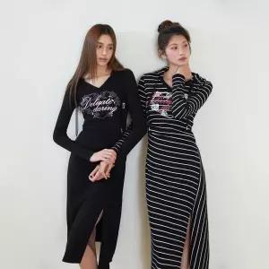 V넥후드프린팅원피스/ES2OOP51BPBP 842287