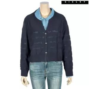 시슬리 시스루 스트라이프 라운드 가디건 SCC1431_DN 833898