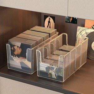 레코드판 거치대 CD 디스크 데스크탑 블랙 비닐 레코드 마그네틱 테이프 디스플레이 스토리지 컬렉션 앨범 박스