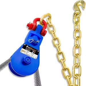 FITHOIST G80 체인이 장착된 2톤 스내치 블록 견인 트럭용 3/8인치 와이어 로프 롤백 레커 차량 운반기 및