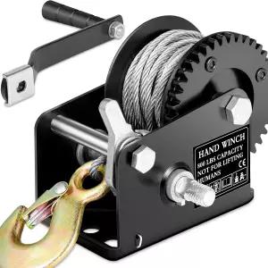 800파운드 용량의 중장비용 보트 트레일러 윈치 26피트 강철 케이블 포함 ATV 견인 및 해양용 휴대 가능한