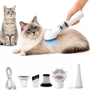 FurSo 고양이 그루밍 진공 키트 개를 위한 5in1 무선 애완동물 청소기 6000PA 털 저소음 탈착 브러시 3단