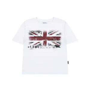오드스튜디오 유니언 잭 빈티지 그래픽 레귤러핏 티셔츠 - WHITE 4806946