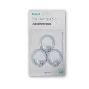원형 스티커 행거 3P 옷걸이 수건걸이 고리 도어훅