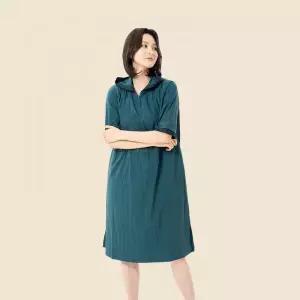 CROCODILE LADIES 니트 테이프 장식 후드 원피스_CLDMOP115