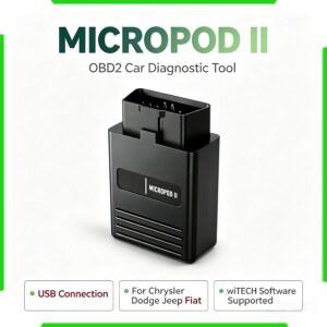 마이크로팟 II OBD2 진단 스캐너 크라이슬러 닷지 지프 호환 호환 피아트용 USB 자동차 고장 코드 리더 자동차 프로그래밍 진단 도구