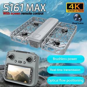 2025 신형 미니  S161 MAX 드론 4K HD 전문가용 듀얼 카메라 4.5인치 화면 UAV 탑재 브러시리스 모터 쿼드