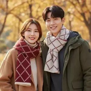 오너클랜 겨울 목도리 남자 여자 커플 털 니트 스카프 롱 넥워머 겨울목도리 양면목도리 겨울머플러
