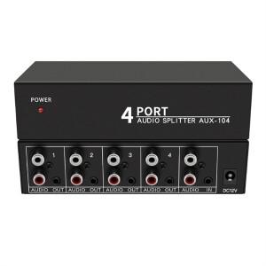 PC DVD 스피커용 오디오 분배기, 1 in 4 Out RCA L/R Aux 스테레오 EU  , 1X4 디스트리뷰터