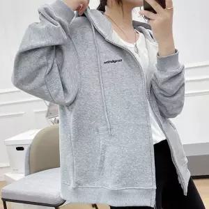 캐주얼 여성용 가을 자켓 겨울 패션디자인 기모 후드집업 점퍼
