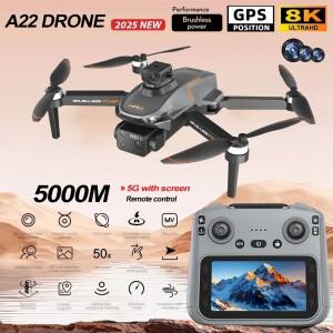 A22 PRO MAX GPS 드론 프로페셔널 360 ° 장애물 회피 브러시리스 8K HD 듀얼 카메라(스크린 5G WIFI FPV R
