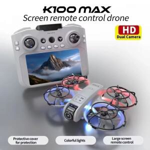 핫K100 MAX 미니  드론 전문가용 4K HD 듀얼 카메라 FPV 스크린 옵티컬 플로우  쿼드콥터 브러시리스