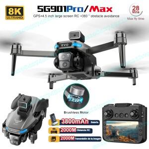 SG901 Pro  MAX FPV 드론(카메라 포함) 전문 8K HD 카메라 5G WIFI GPS 드론 4.5인치 스크린 브러시리스 모