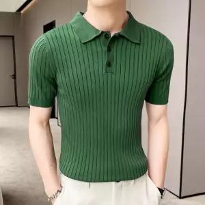 남자 슬림핏 베이직 카라넥 반팔니트 여름 데일리룩