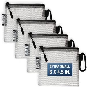 GOBAGS Air 프로덕션 초소형 투명 지퍼 파우치 4개입 전자기기 카메라 액세서리 공구 및 기술 장비 보관용
