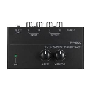 LP 비닐 턴테이블용 포노 프리앰프, 레벨 볼륨 제어, RCA 입력 출력, TRS 인터페이스, 1/4 인치