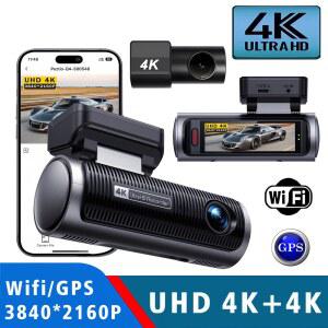 카플레이 네비게이션 carplay 대시캠 UHD 4K 4K 전후방 듀얼 렌즈 3840 2160P 차량용 DVR 카메라 WiFi GPS 블랙박스 비디오 레코더 야간 시야 기능