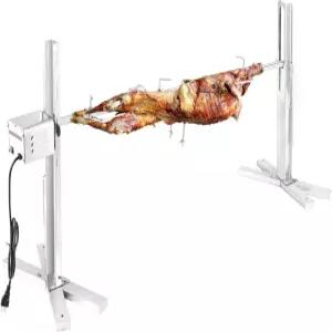 QPMR 로티세리 그릴 키트 52인치 야외용 전기 스테인리스 스틸 삼각대 스탠드 90파운드 돼지 꼬리 높이