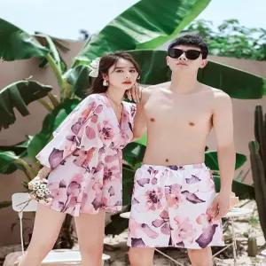 허니문룩 수영복 시밀러룩 트로피컬 커플룩 여성 썸머 플로럴 바캉스룩 비치 패턴