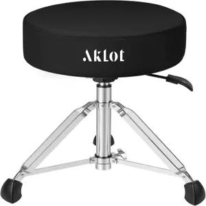 AKLOT 드럼 왕좌 유압 원형 스툴 4.1인치 메모리 폼 시트 성인 드러머 세트 연습 녹음 및 라이브 공연