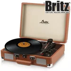 브리츠 BZ-TP1000 레트로 턴테이블 블루투스 스피커 5.1v LP 플레이어 AUX 단자 헤드폰 단자