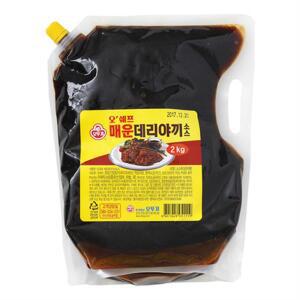 매운데리야끼소스 2kg/오뚜기-식자재 스파우트팩 닭꼬치 함박스테이크 돈까스 대용량