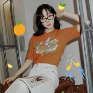 [올리비아로렌]올리비아로렌 MG01 [보니룸 콜라보] 플라워 티셔츠 VOCAS5M4391 (48016248)