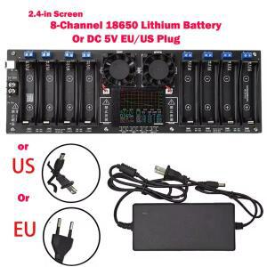 8채널 18650 리튬 배터리 자동 충전/방전 테스터 용량 내부 저항 2.4 인치 화면 DC 5V EU/US 플러그