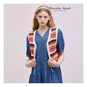 써스데이아일랜드 Thursday Island 칼라 블록킹 펑키 베스트T244MVT233W 512683