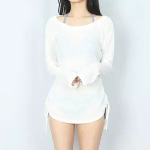 [하프클럽/파라노말샵](살안타) 4색 트임 셔링 커버업 니트 긴팔 티셔츠 (파라노말샵)