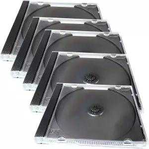 Zosgrow 5 PCS 자동차 표준 싱글 클리어 CD 주얼 케이스 조립된 블랙 트레이가 있는 DVD 보관 두꺼운