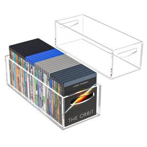 AITEE 2팩 DVD / CD 보관함, 블루레이용 아크릴 보관 용기, 작은 책 / 책자, 비디오 게임 케이스 및 비디오 게임 컨트롤러, 조리대 / 주방 / 욕실 / 캐비닛 보관 정리함