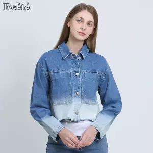 [리에떼(REETE)] 옴브레 그라데이션 컷오프 크롭 데님 자켓 (택가격 139000원)