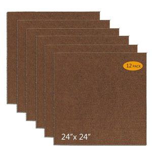 AKIVIDA 12개 카펫 정사각형 24 x 타일, 벗겨 붙이는 논슬립 자가 접착 바닥 DIY 재사용 가능 방수 카펫, 체육관 및 차고용 타일
